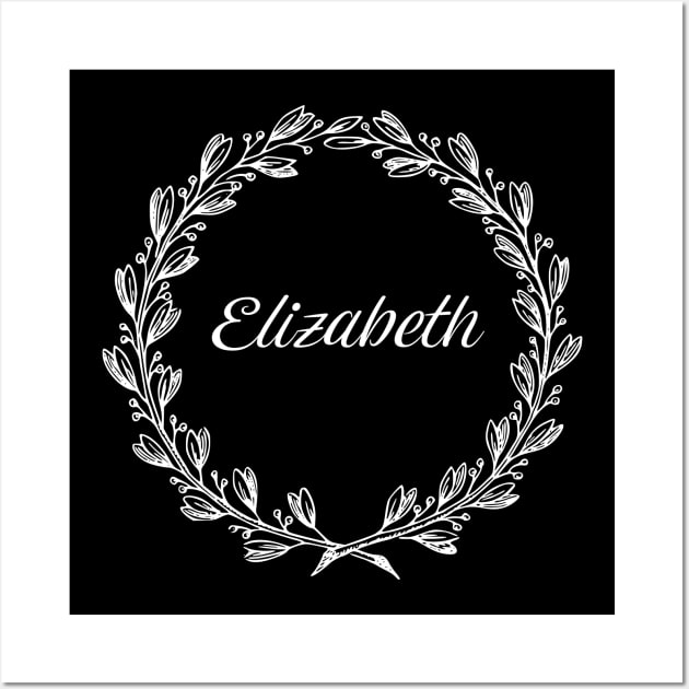 Elizabeth Floral Wreath Wall Art by anonopinion